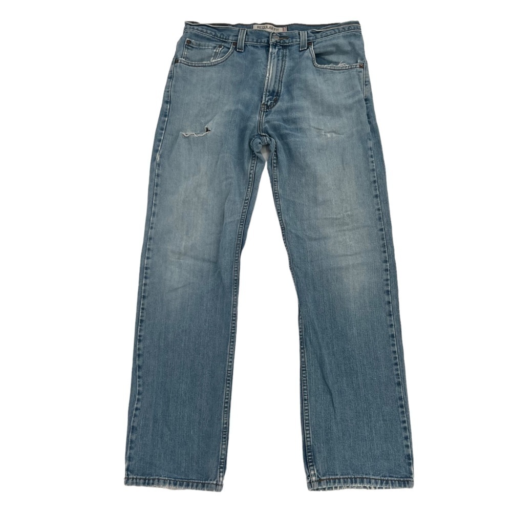 Levi's 505 Regular Fit Distressed Denim Jeans Size 34 x 32 Men's